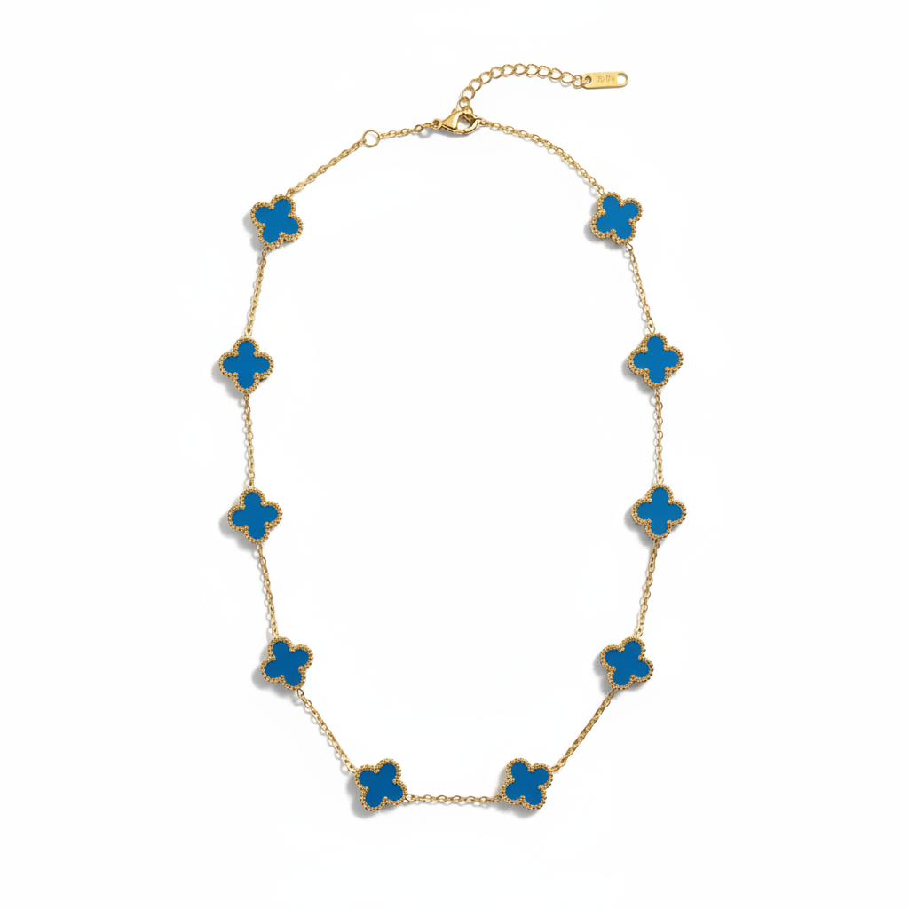 Blauwe Klaver Ketting
