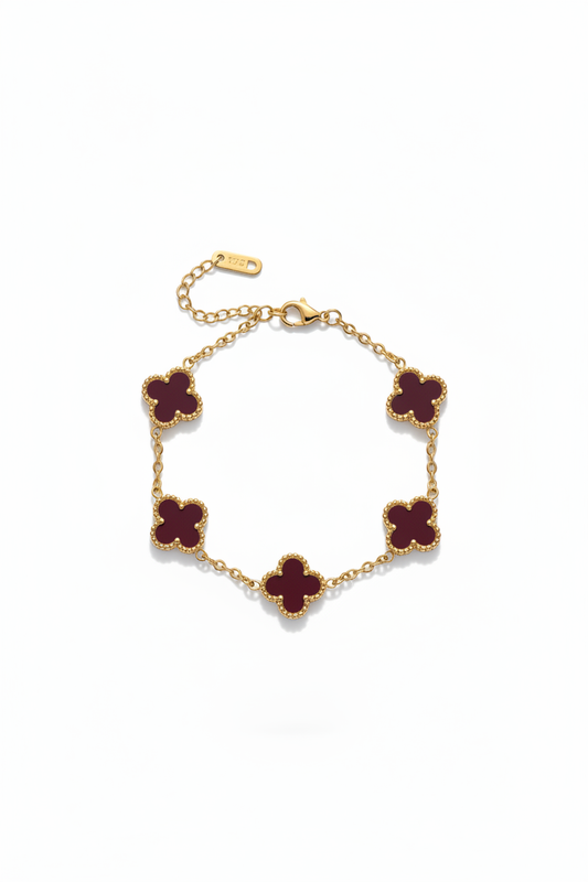 Bordeaux klaver armband