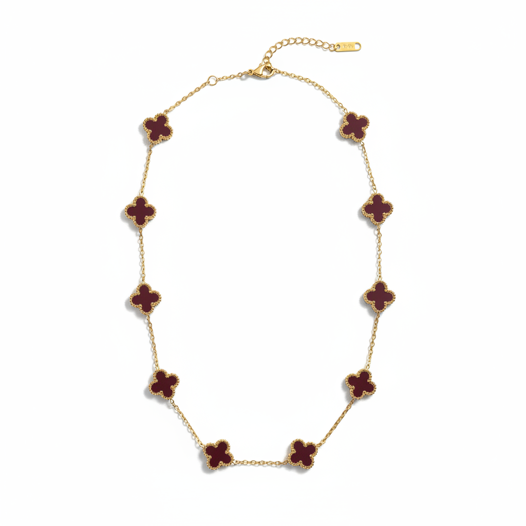 Bordeaux Klaver Ketting