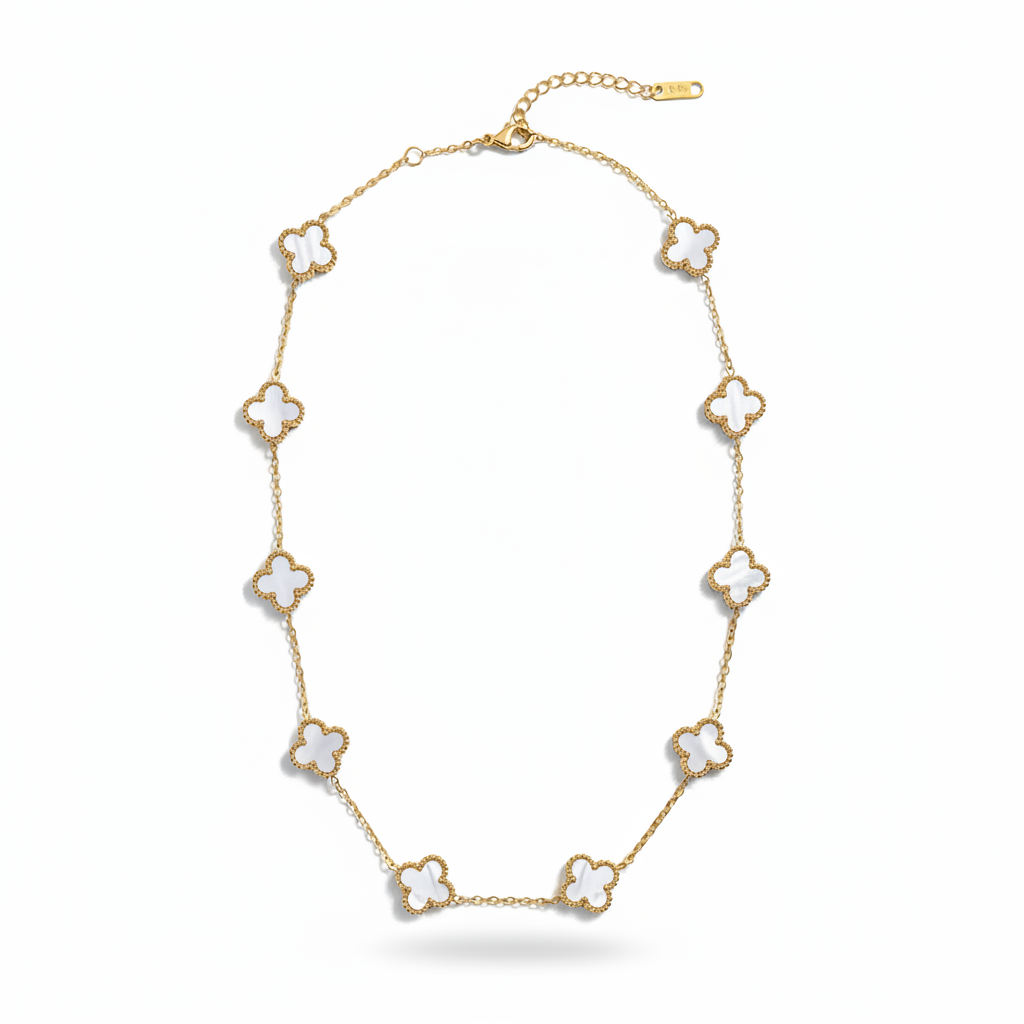 Witte Klaver Ketting