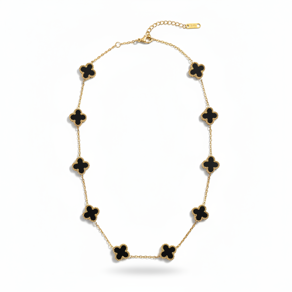 Zwarte Klaver Ketting