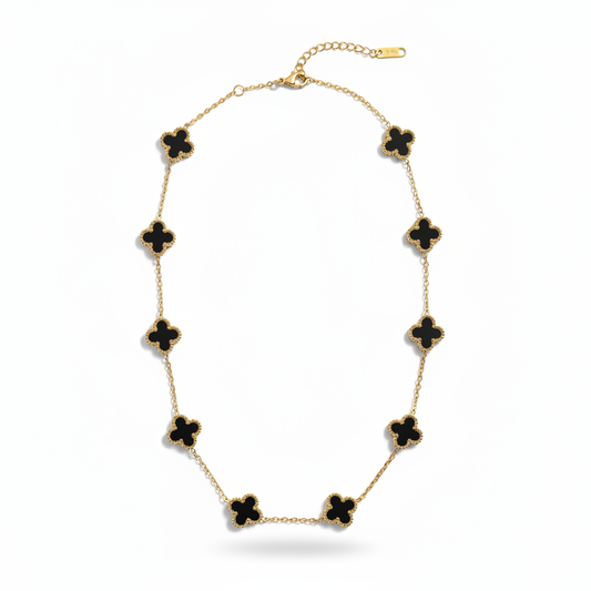 Zwarte Klaver Ketting